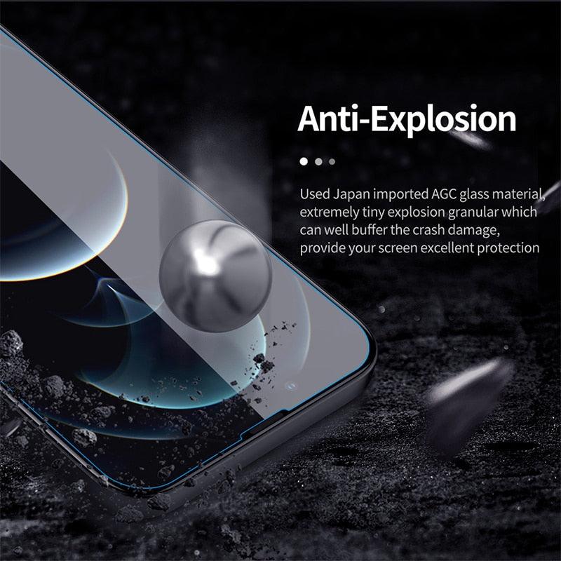 4PCS Tempered Glass for iPhone 11 12 13 14 Pro XR X XS Max Screen Protector on for iPhone 12 Pro Max Mini 7 8 6 6S Plus SE Glass Tempered Glass Easy Frame Installation HD Ultra-Thin Screen Protector
