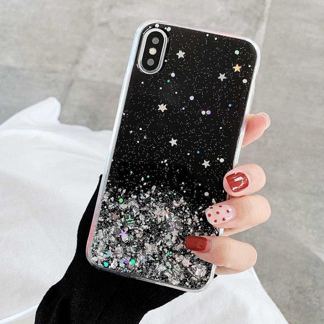 Glitter Luxury Soft Phone Case For iPhone 13 mini 12 Pro 11 ProMax For iPhone XR XS Max X 8 7 6s 6 Plus Back Cover Case Clear Glitter Sparkly Phone case for Women and Girls