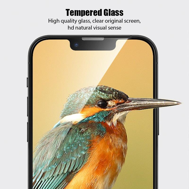4PCS Tempered Glass for iPhone 11 12 13 14 Pro XR X XS Max Screen Protector on for iPhone 12 Pro Max Mini 7 8 6 6S Plus SE Glass Tempered Glass Easy Frame Installation HD Ultra-Thin Screen Protector