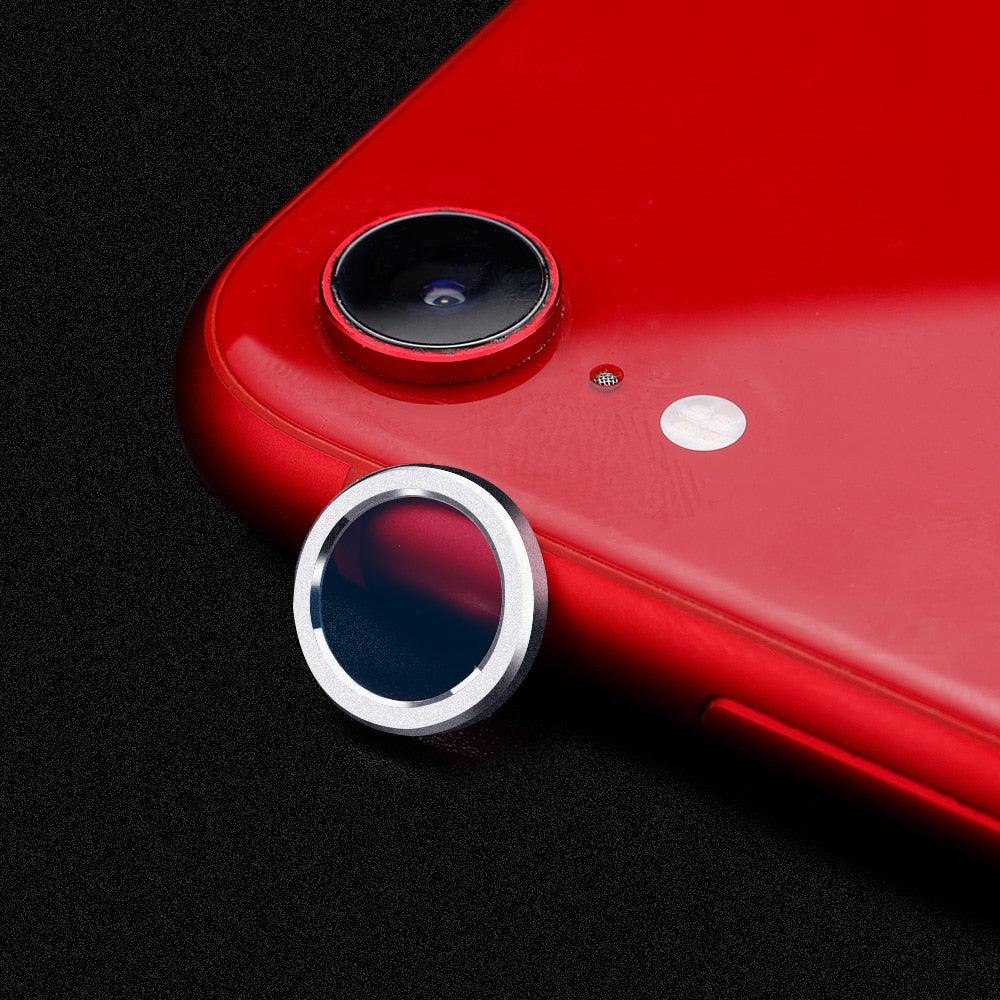 Camera Protection Ring with Metal Camera Protection Film For iPhone XR Metal Camera Protector Ring Circle Compatible with iPhone XR Aluminum Alloy Back Lens Protective Glass Cover