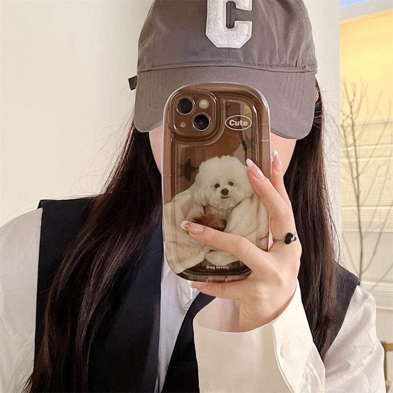 Cute Scottish Plaid Lattice Soft Case For Iphone 14 13 12 11 Pro Max X Xr Xs Max Lovely Dog Shockproof Protective Cover Checkered Plaid Soft Silicone Case