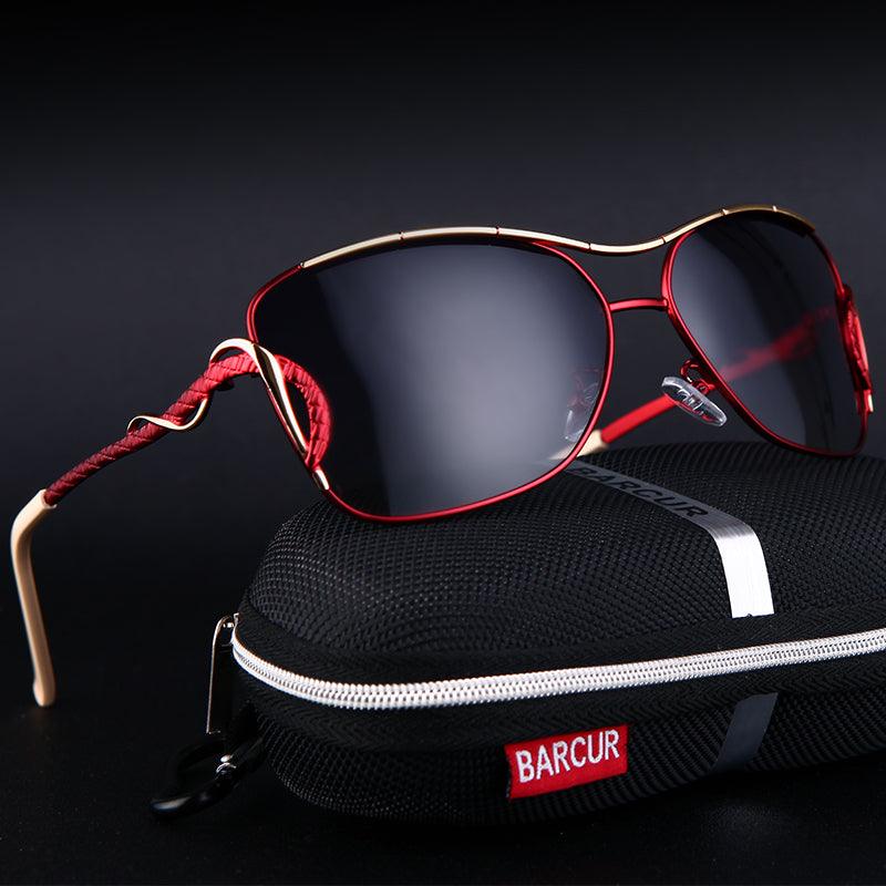 Retro Vintage BARCUR Polarized Sunglasses For Women Gradient Lens Oversized Square Sun Glasses Women Luxury Eyewear Big Frame Sunglasses for Girl - Stevvex - Elegant sunglasses, Luxury sunglasses, Modern sunglasses, Popular sunglasses, Retro sunglasses, Sunglasses, Sunglasses for Girl, Sunglasses for woman, Woman sunglasses - Stevvex.com