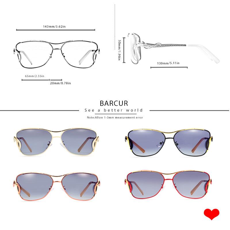 Retro Vintage BARCUR Polarized Sunglasses For Women Gradient Lens Oversized Square Sun Glasses Women Luxury Eyewear Big Frame Sunglasses for Girl - Stevvex - Elegant sunglasses, Luxury sunglasses, Modern sunglasses, Popular sunglasses, Retro sunglasses, Sunglasses, Sunglasses for Girl, Sunglasses for woman, Woman sunglasses - Stevvex.com