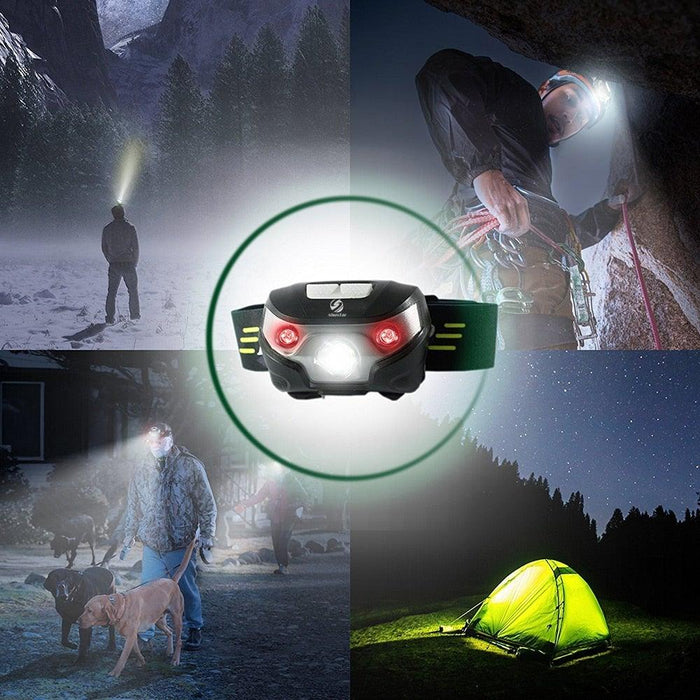 Adjustable Rechargeable LED Headlamp Strap USB Headlamps 5W Headlight Perfect For Fishing Camping Hiking Comfortable Headlamp Flashlights For Adults And Kids
