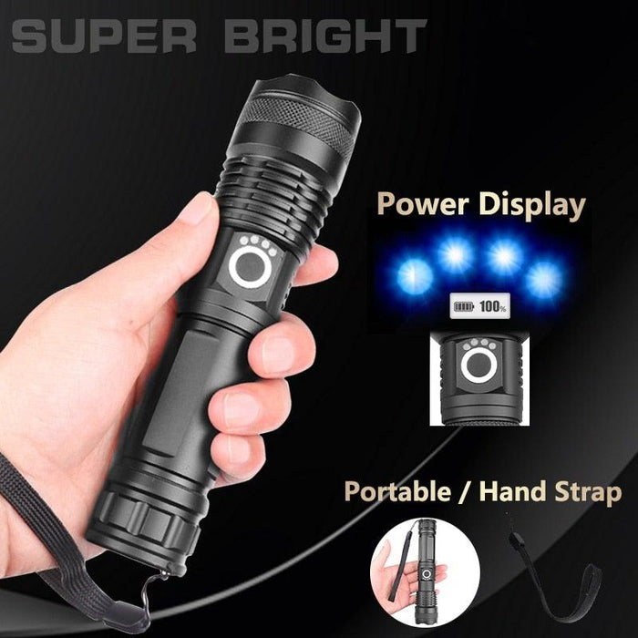 Adjustable Rechargeable Powerful Zoomable LED USB Flashlights High Lumens Powerful Tactical Waterproof Super Bright Flashlights Best For Camping Outdoor Hiking Running Riding - STEVVEX Lamp - 200, Flashlight, Gadget, lamp, LED Flashlight, LED Headlight, LED torchlight, Rechargeable Flashlight, Torchlight, Zoomable Flashlight - Stevvex.com