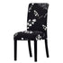 All black flower printed Chair Cover Washable Removable big elastic seat Covers Slipcovers Stretch for banquet hotel arm wedding