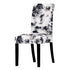 All black flower printed Chair Cover Washable Removable big elastic seat Covers Slipcovers Stretch for banquet hotel arm wedding