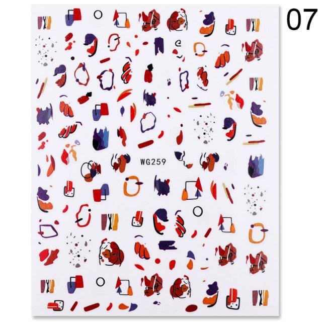 Alphabet Love Shaped  Pattern 3D Nail Stickers Slider Valentine Day Decals Foil For Love Nail Art Decoration Pop Art Nail Stickers Sexy Girl Designs Comics Water Transfer Decals Manicure Lips Nail Art Decorations Slider Nail Art Stickers