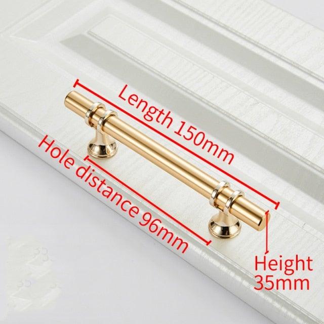 Aluminum Alloy Black Gold Door Handle Wardrobe Kitchen Cabinet Drawer Solid Handle Furniture Handle European Modern Hardware Modern Furniture Cupboard Door Drawer Handles