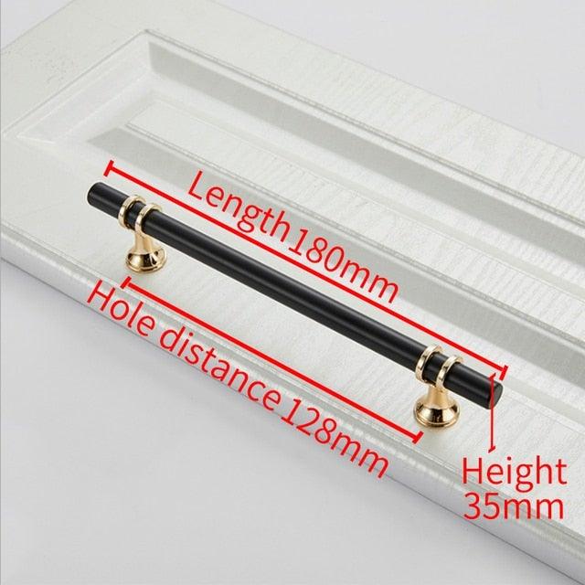 Aluminum Alloy Black Gold Door Handle Wardrobe Kitchen Cabinet Drawer Solid Handle Furniture Handle European Modern Hardware Modern Furniture Cupboard Door Drawer Handles