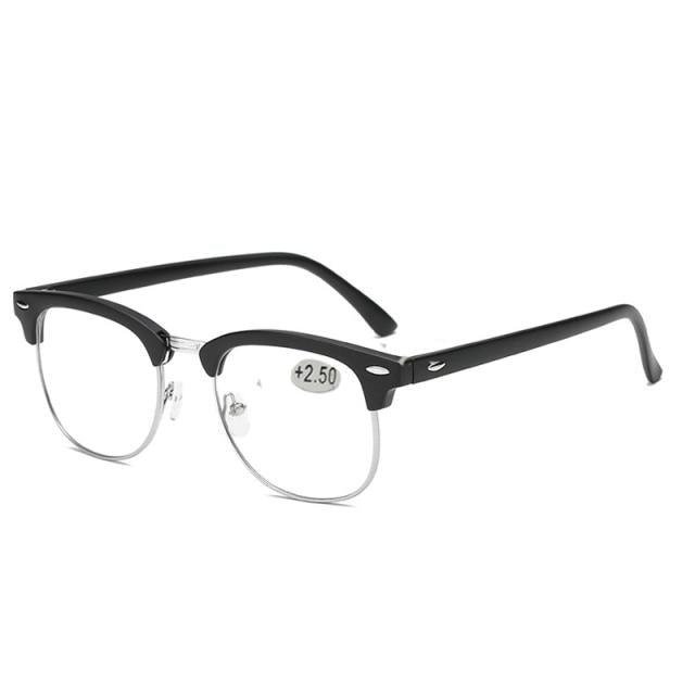 Anti Blue Light Half Frame Reading Glasses For  Women And  Men Anti Eye strain  Fashion Classic Style Retro Eyeglasses New Eyewear Simple Modern Design  Everyday Sunglasses For Men