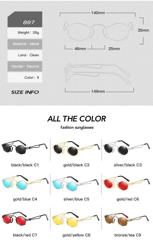 Anti Reflective Retro Eyeglasses Metal Oval Shape Sunglasses For Women ...