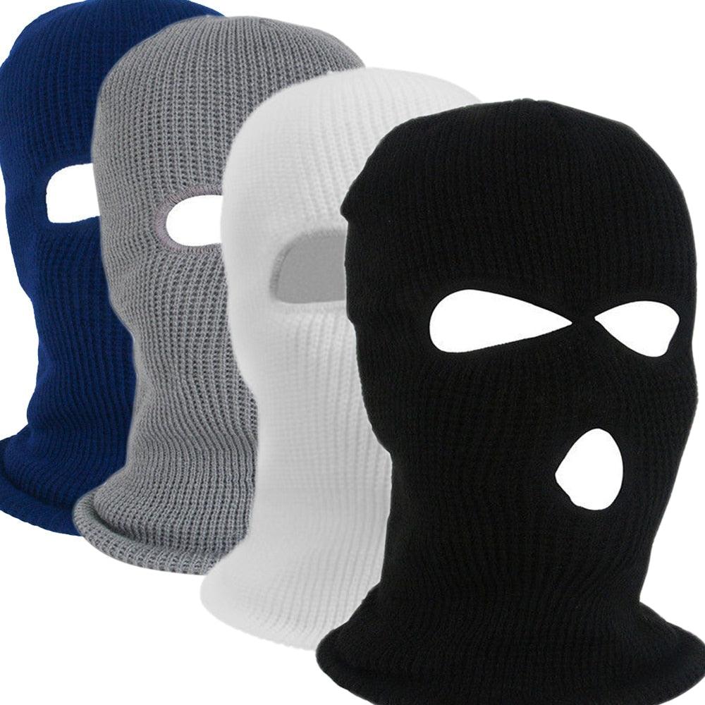 Army Tactical Mask 3 Hole Full Face Mask Ski Mask Winter Cap Balaclava Motorbike Motorcycle Helmet Full Helmet Neck Gaiter, Winter Balaclava Warm Knit Beanie for Outdoor Sports Outdoor Full Face Cover Thermal Ski Mask