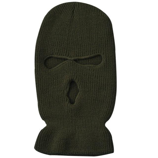 Army Tactical Mask 3 Hole Full Face Mask Ski Mask Winter Cap Balaclava Motorbike Motorcycle Helmet Full Helmet Neck Gaiter, Winter Balaclava Warm Knit Beanie for Outdoor Sports Outdoor Full Face Cover Thermal Ski Mask