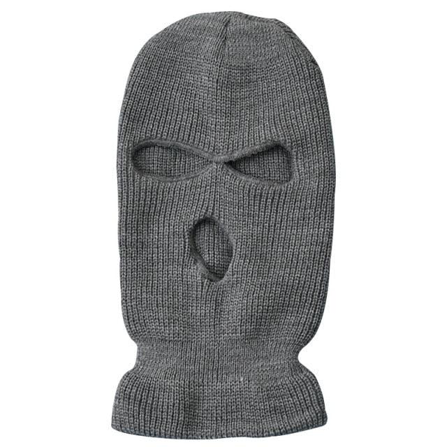 Army Tactical Mask 3 Hole Full Face Mask Ski Mask Winter Cap Balaclava Motorbike Motorcycle Helmet Full Helmet Neck Gaiter, Winter Balaclava Warm Knit Beanie for Outdoor Sports Outdoor Full Face Cover Thermal Ski Mask