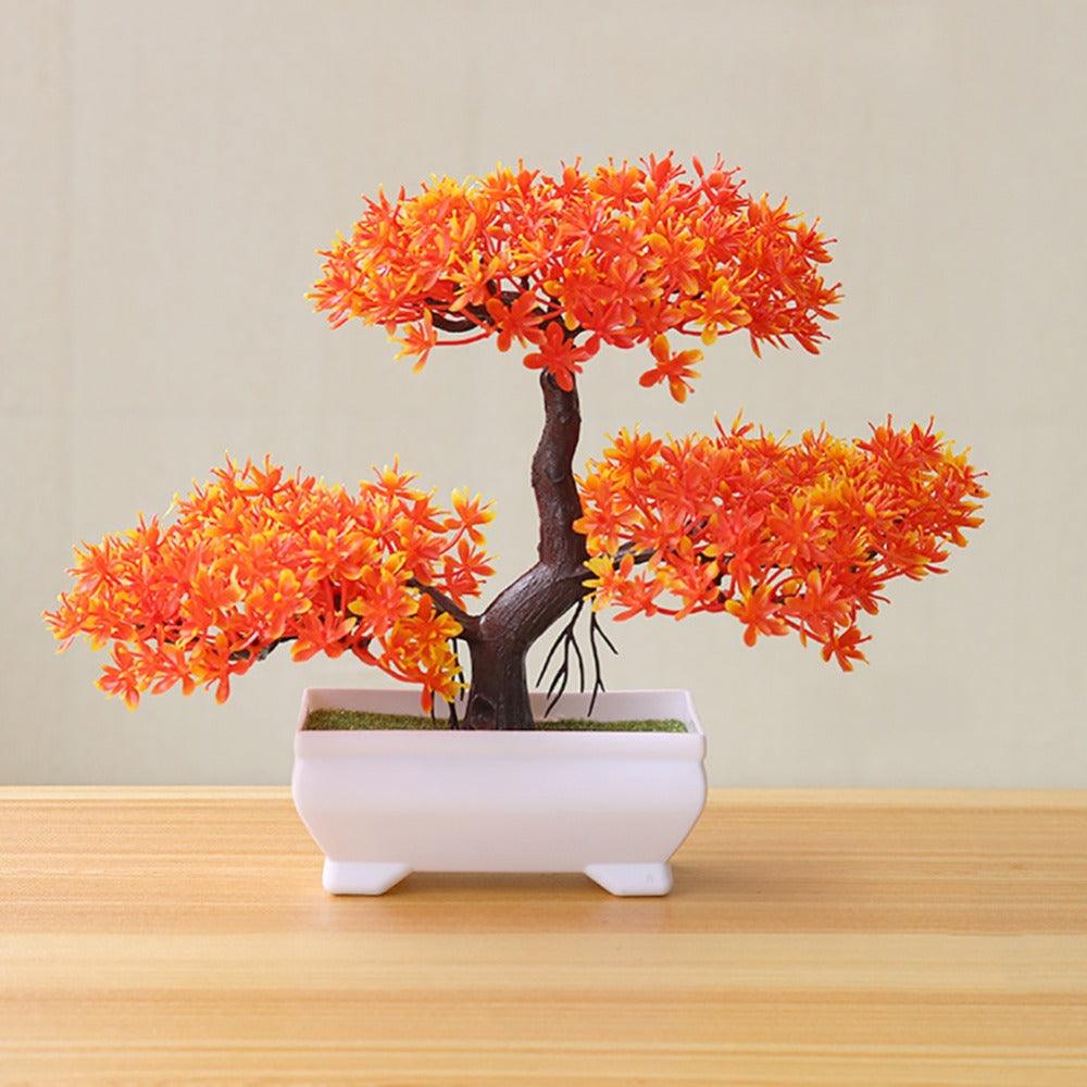Artificial Bonsai Tree Fake Flower Potted Ornament For Home, Room, Garden, Bookshelves Decoration Desktop Display Artificial Flower Potted for Home Decor
