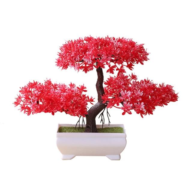 Artificial Bonsai Tree Fake Flower Potted Ornament For Home, Room, Garden, Bookshelves Decoration Desktop Display Artificial Flower Potted for Home Decor
