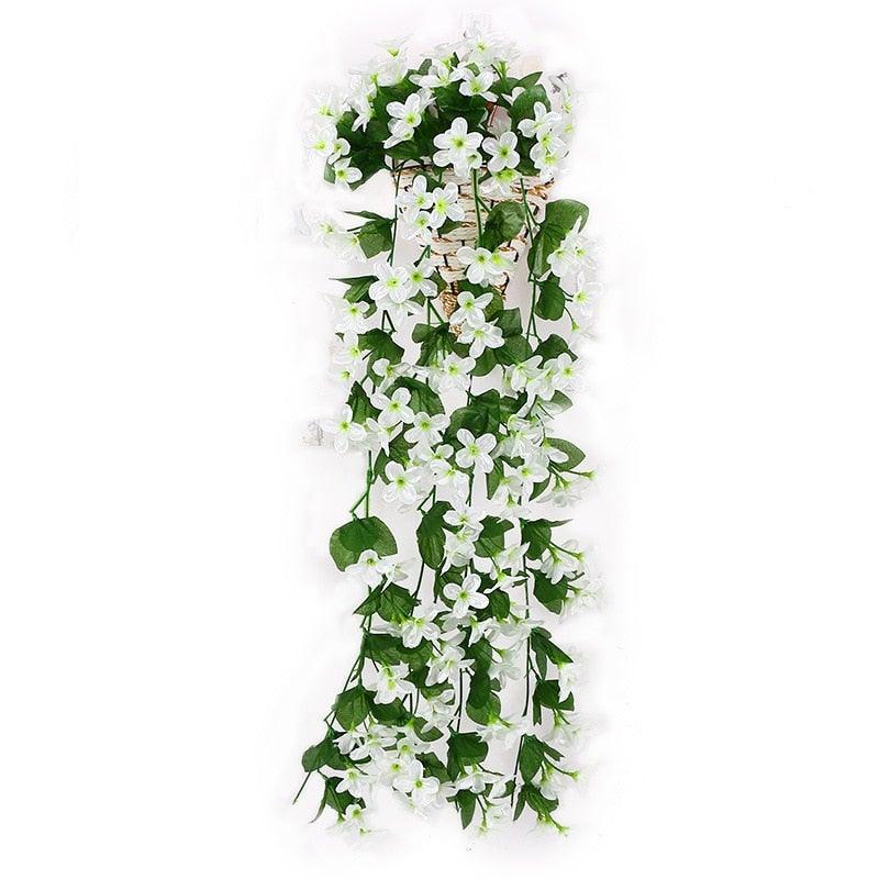 Artificial Flower Wisteria Basket Wall Hanging Flower Party Decoration Simulation For Valentine's Day Wedding Birthdays Hanging Basket Lifelike Garland for Home Wedding Garden/Yard String Floral Decoration