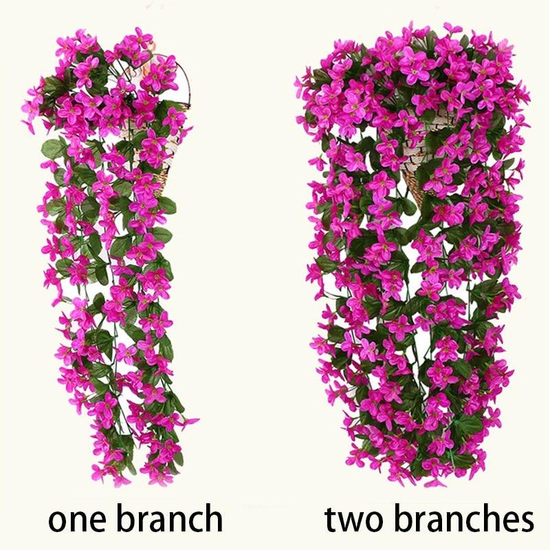 Artificial Flower Wisteria Basket Wall Hanging Flower Party Decoration Simulation For Valentine's Day Wedding Birthdays Hanging Basket Lifelike Garland for Home Wedding Garden/Yard String Floral Decoration