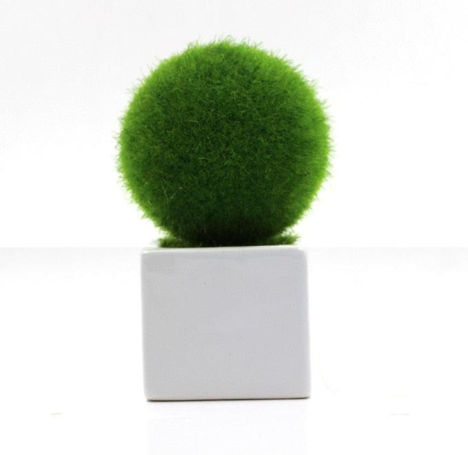 Artificial Lawn Simulation Grass Pile Simulation Flocking Love Star Bonsai Fake Flower Grass Ball For Home Decorations Ornaments Gifts