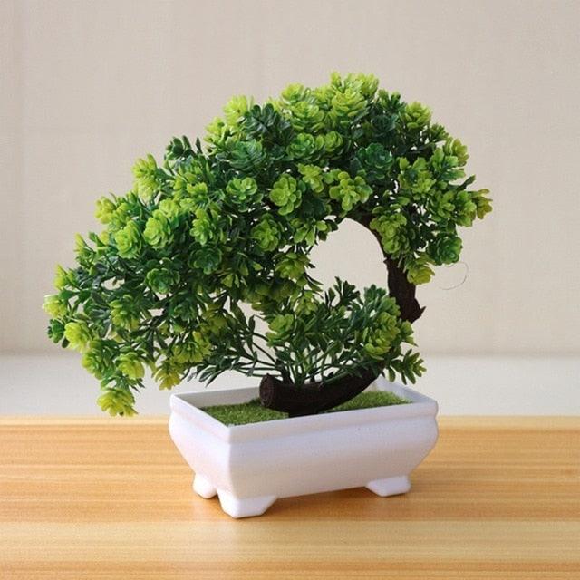 Artificial Small Tree Pot Fake Flowers Bonsai Potted Ornaments For Home Decoration Hotel Garden Decor Artificial Bonsai Tree Fake Greenery for Home Office Desk Wall Book Shelf Decor Room Decor