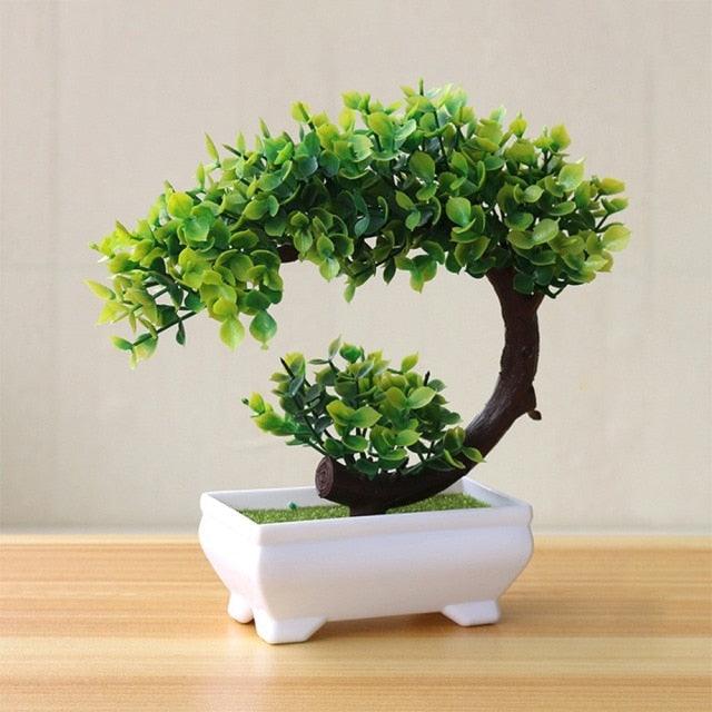 Artificial Small Tree Pot Fake Flowers Bonsai Potted Ornaments For Home Decoration Hotel Garden Decor Artificial Bonsai Tree Fake Greenery for Home Office Desk Wall Book Shelf Decor Room Decor