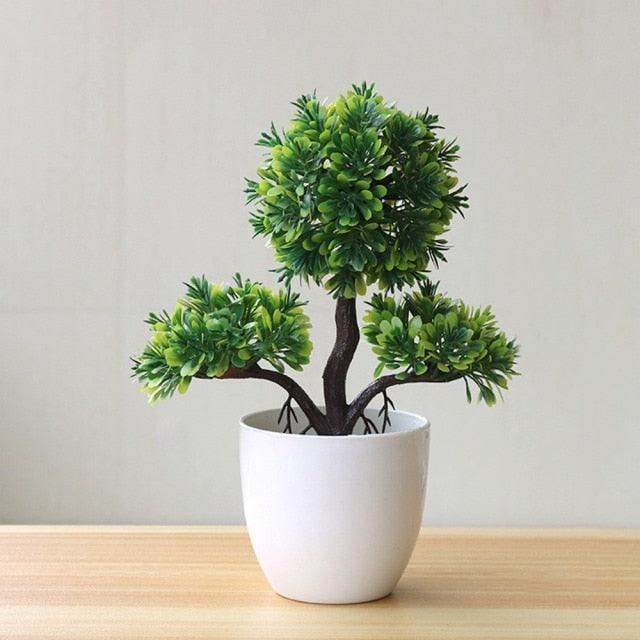 Artificial Small Tree Pot Fake Flowers Bonsai Potted Ornaments For Home Decoration Hotel Garden Decor Artificial Bonsai Tree Fake Greenery for Home Office Desk Wall Book Shelf Decor Room Decor