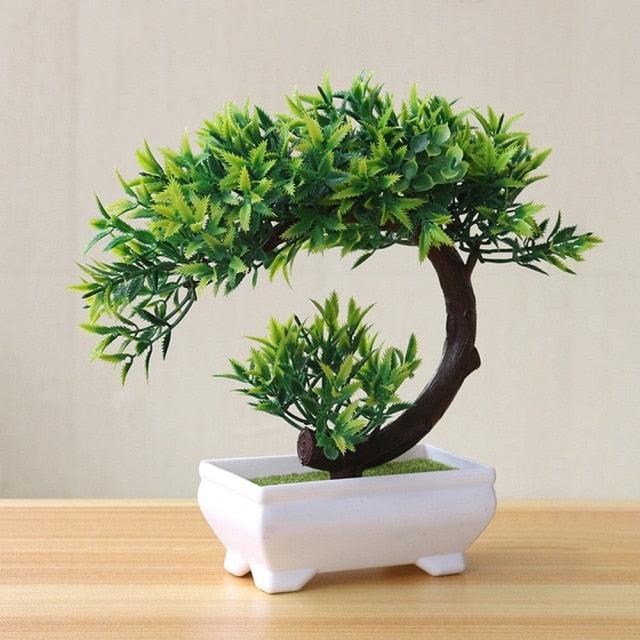 Artificial Small Tree Pot Fake Flowers Bonsai Potted Ornaments For Home Decoration Hotel Garden Decor Artificial Bonsai Tree Fake Greenery for Home Office Desk Wall Book Shelf Decor Room Decor