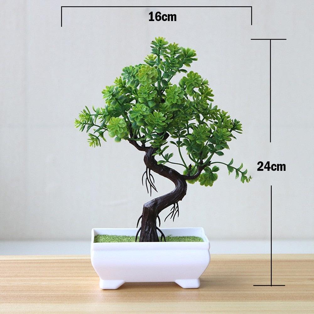 Artificial Small Tree Pot Fake Flowers Bonsai Potted Ornaments For Home Decoration Hotel Garden Decor Artificial Bonsai Tree Fake Greenery for Home Office Desk Wall Book Shelf Decor Room Decor