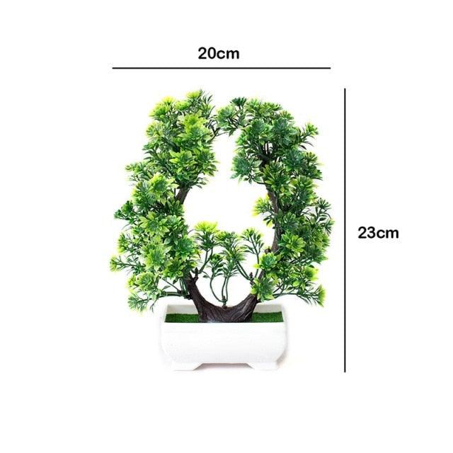 Artificial Small Tree Pot Fake Flowers Bonsai Potted Ornaments For Home Decoration Hotel Garden Decor Artificial Bonsai Tree Fake Greenery for Home Office Desk Wall Book Shelf Decor Room Decor