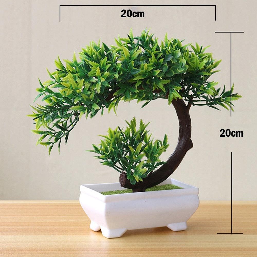 Artificial Small Tree Pot Fake Flowers Bonsai Potted Ornaments For Home Decoration Hotel Garden Decor Artificial Bonsai Tree Fake Greenery for Home Office Desk Wall Book Shelf Decor Room Decor