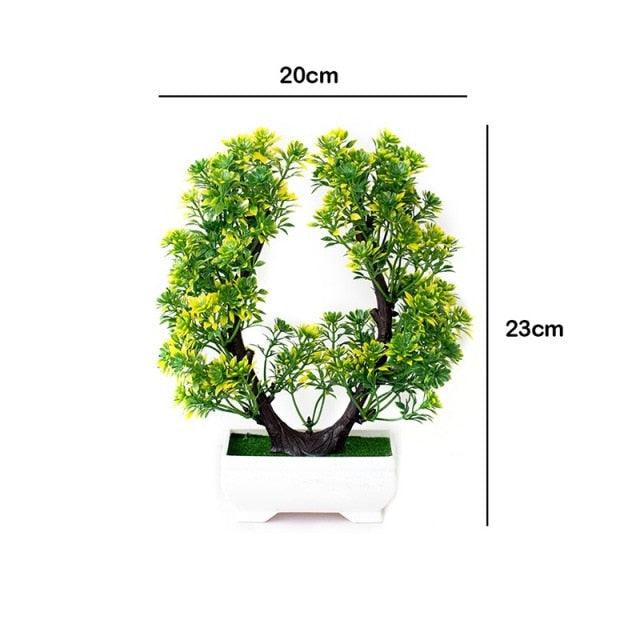Artificial Small Tree Pot Fake Flowers Bonsai Potted Ornaments For Home Decoration Hotel Garden Decor Artificial Bonsai Tree Fake Greenery for Home Office Desk Wall Book Shelf Decor Room Decor
