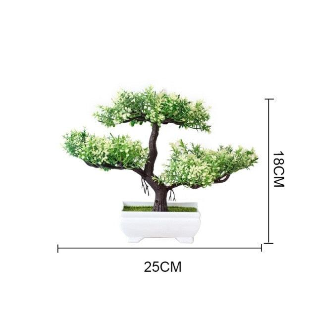 Artificial Small Tree Pot Fake Flowers Bonsai Potted Ornaments For Home Decoration Hotel Garden Decor Artificial Bonsai Tree Fake Greenery for Home Office Desk Wall Book Shelf Decor Room Decor