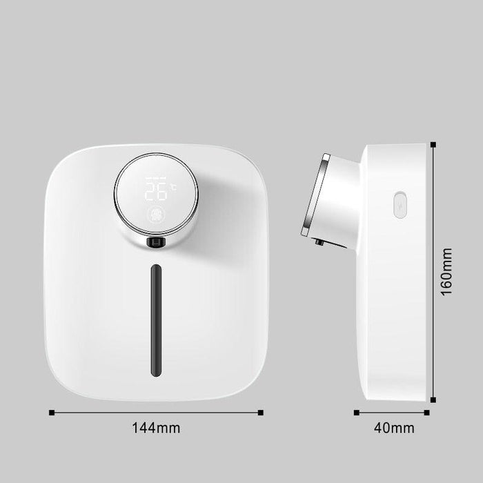 Automatic Liquid Soap Dispenser Intelligent Induction Hand Washer LED Temperature Display Wall-mounted Foam Soap Dispenser Automatic Induction Soap Dispenser Wall-Mounted Mobile Phone Washing Infrared Thermometer Household
