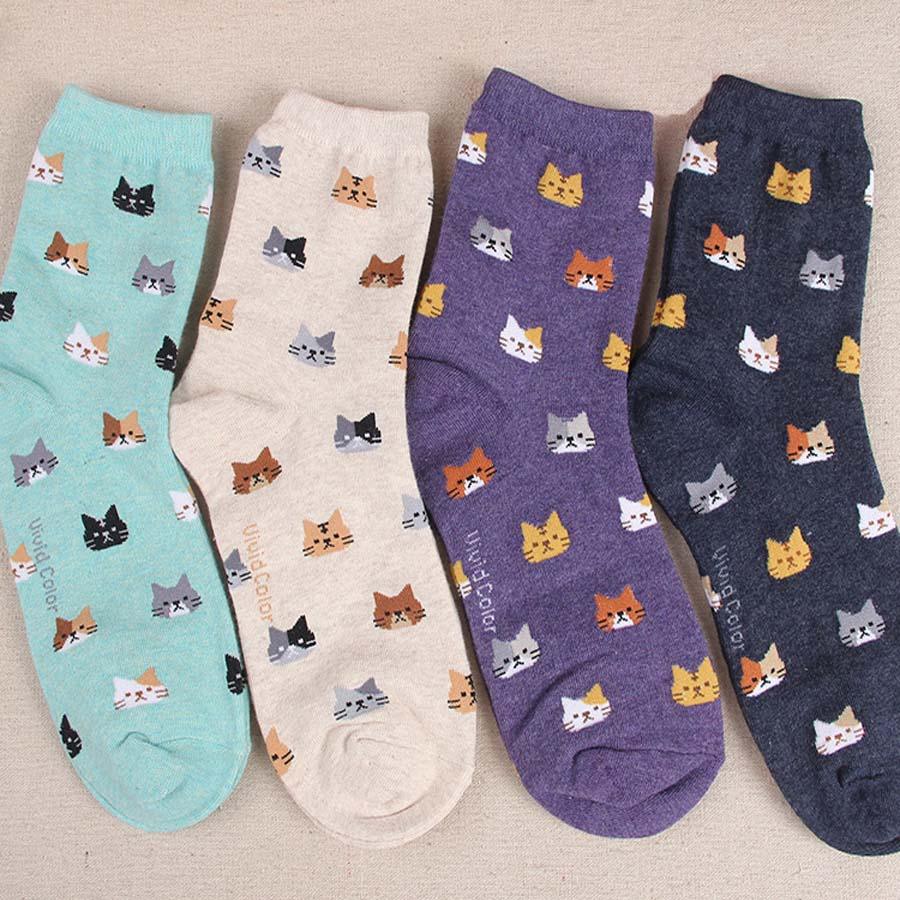 Autumn New Sock Animal Cartoon Cat Lovely Socks Combed Out Of Cotton Fashion Cute Short Socks Cat Print Stylish Color Cute Casual Socks For Men And Women