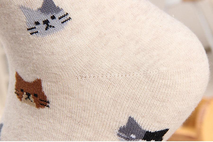 Autumn New Sock Animal Cartoon Cat Lovely Socks Combed Out Of Cotton Fashion Cute Short Socks Cat Print Stylish Color Cute Casual Socks For Men And Women