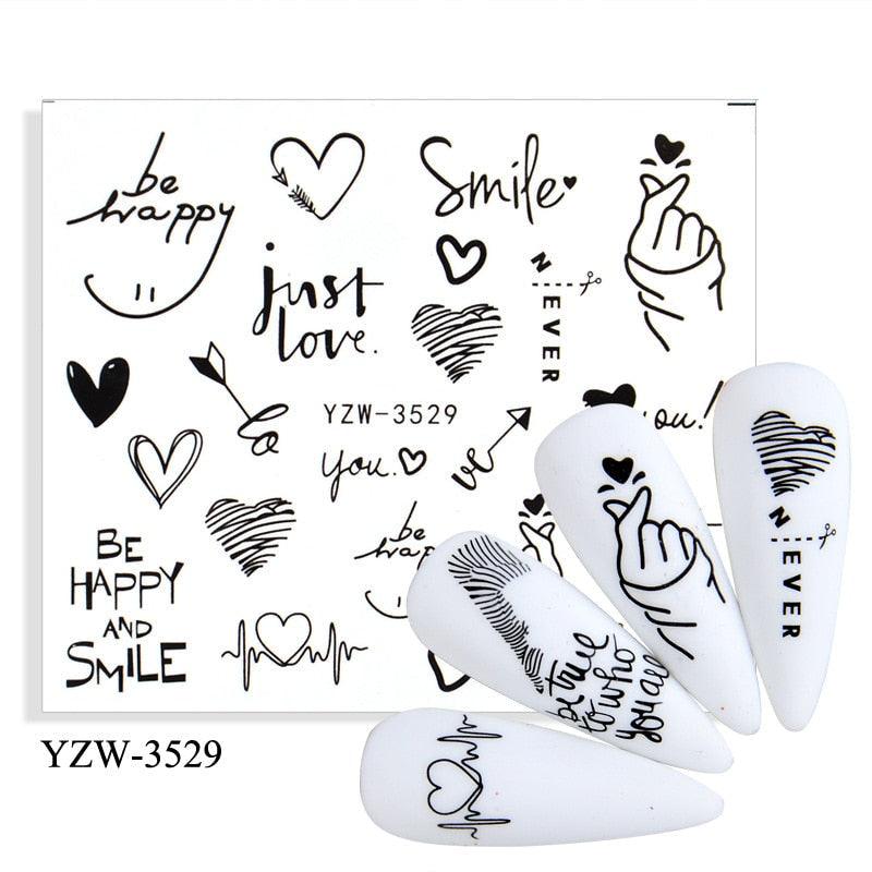 Autumn Simple Green Pink Pattern Water Nail Decal Sticker Flower Leaf Tree Winter Slider For Nail Art Manicuring Decoration Decals for Nail Art Decoration Including Hearts Stars Letters Bowknot Leaves Flowers Plants Fruits Butterflies