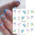 Autumn Simple Green Pink Pattern Water Nail Decal Sticker Flower Leaf Tree Winter Slider For Nail Art Manicuring Decoration Decals for Nail Art Decoration Including Hearts Stars Letters Bowknot Leaves Flowers Plants Fruits Butterflies
