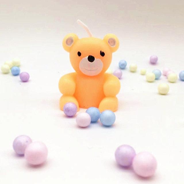 Bear Candle Birthday Cake Props Topper Card Cute Fantasy Cup Dessert Smiley  Love Bear  Table Dress Up Cake Props Party Cake Decor Supplies Toppers Birthday Cupcake Topper Various Cake Decorations for Birthday Party Photo Prop