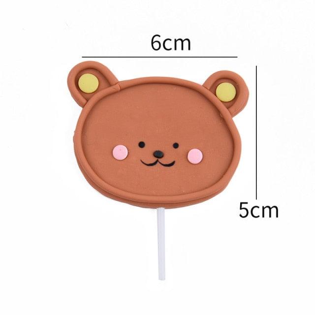 Bear Candle Birthday Cake Props Topper Card Cute Fantasy Cup Dessert Smiley  Love Bear  Table Dress Up Cake Props Party Cake Decor Supplies Toppers Birthday Cupcake Topper Various Cake Decorations for Birthday Party Photo Prop