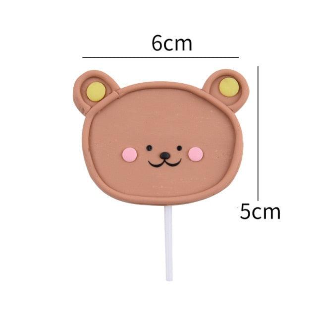 Bear Candle Birthday Cake Props Topper Card Cute Fantasy Cup Dessert Smiley  Love Bear  Table Dress Up Cake Props Party Cake Decor Supplies Toppers Birthday Cupcake Topper Various Cake Decorations for Birthday Party Photo Prop