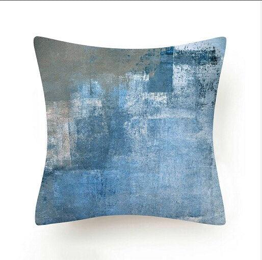 Beautiful Blue Print Polyester Pillow Case Waist Soft Fiber Cushion Sofa Car Cushion Cover Artwork Home Decorative Pillows Covers Cushion Cover For Bedroom Sofa Living Room Home Pillowcase