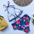 Beautiful Multicolored Women High Waist Bikini Swimwear Women Halter Push Up Bikini Set Swimsuit Women's Flower Print Bikini High Waist Beach Swimsuits Sporty Two Piece Bathing Suit Female Beach Wear Bathing Suit