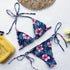 Beautiful Multicolored Women High Waist Bikini Swimwear Women Halter Push Up Bikini Set Swimsuit Women's Flower Print Bikini High Waist Beach Swimsuits Sporty Two Piece Bathing Suit Female Beach Wear Bathing Suit