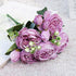 Beautiful Rose Peony Artificial Silk Eucalyptus Fake Flowers Small bouquet Flores Home Party Spring Wedding Decoration Artificial Silk Rose Flower Bouquet Lifelike Fake Rose for Wedding Home Party Decoration Event Gift