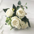 Beautiful Rose Peony Artificial Silk Eucalyptus Fake Flowers Small bouquet Flores Home Party Spring Wedding Decoration Artificial Silk Rose Flower Bouquet Lifelike Fake Rose for Wedding Home Party Decoration Event Gift