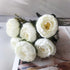 Beautiful Rose Peony Artificial Silk Eucalyptus Fake Flowers Small bouquet Flores Home Party Spring Wedding Decoration Artificial Silk Rose Flower Bouquet Lifelike Fake Rose for Wedding Home Party Decoration Event Gift