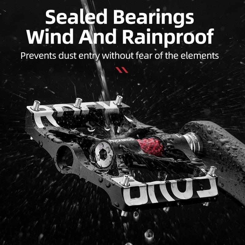 Bicycle Pedals Aluminum Alloy Ultralight Non-Slip Rainproof Reflective Bearing Road Bike Pedal Cycling Accessories Mountain Bike Pedals Ultra Strong Aluminum Alloy Flat Pedals Cycling Sealed Bearings Light Weight And Large Platform