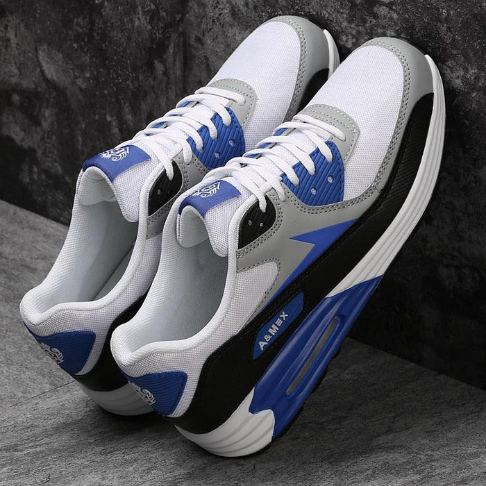 Black Air Cushion Men's Sport Sneakers Casual Breathable Shoes Running Sports Cushion Jogging Sport Sneakers Men's Lightweight Walking Athletic Running Tennis Shoes