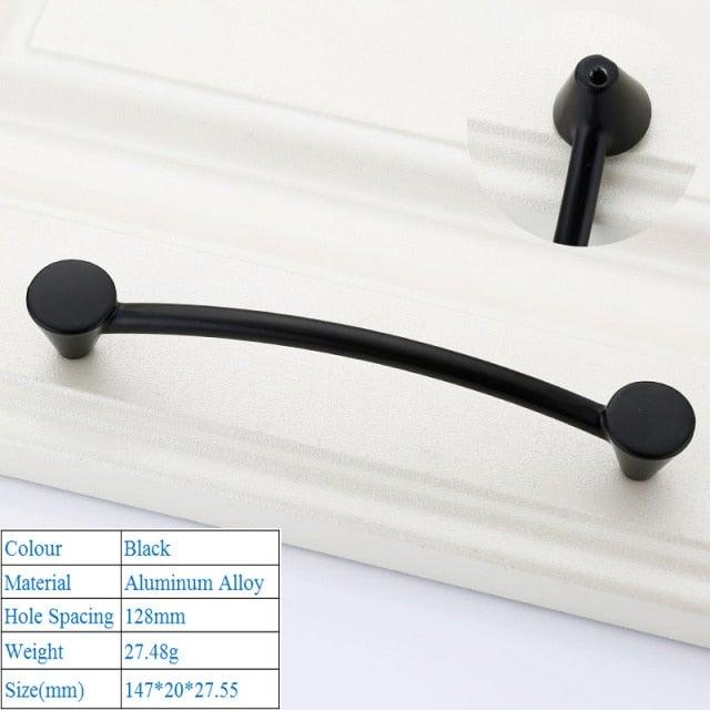 Black American Aluminium Alloy Door Handles Wardrobe Drawer Pull Kitchen Cabinet Knobs For Furniture Handle Hardware Accessories Vintage Cabinet Drawer Handles Pull for Cabinet Door Dresser Cupboard Closet Drawer Furniture